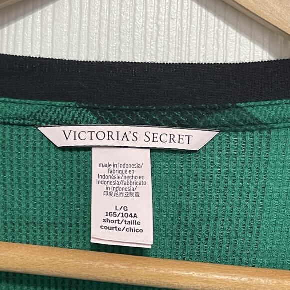 Victoria's Secret Check Print Thermal One Piece Pajama Size L Loungewear - Picture 6 of 8